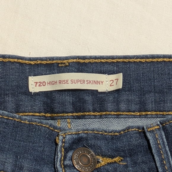 Levi's 720 High Rise Super Skinny Blue Jeans - Picture 2 of 11